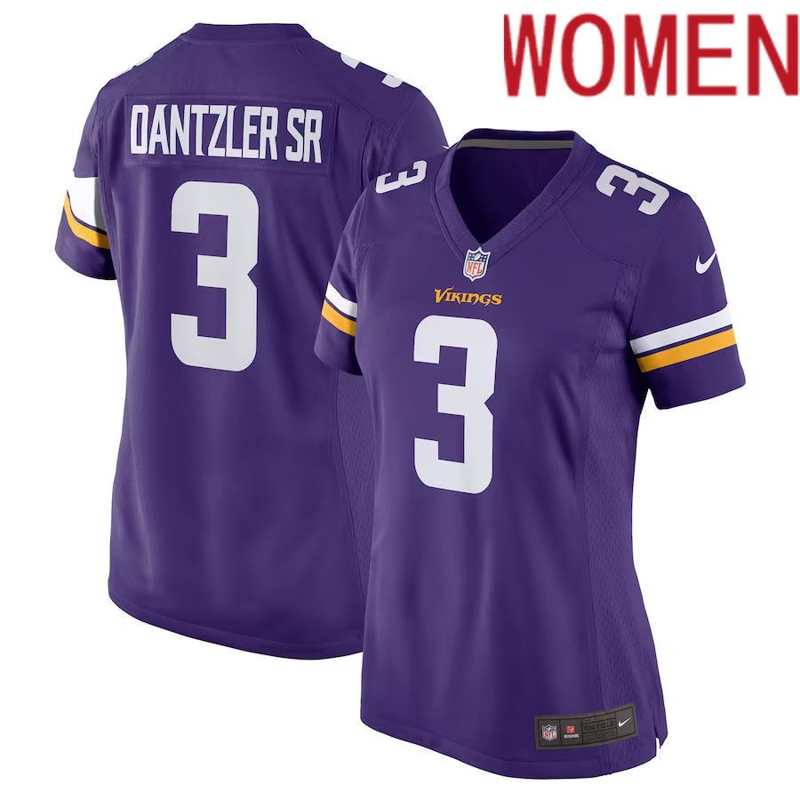 Women Minnesota Vikings #3 Cameron Dantzler Nike Purple Game NFL Jersey->women nfl jersey->Women Jersey